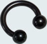 Black Titanium circular barbell horseshoe 