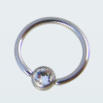 surgical steel ball closure ring with gem