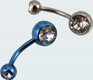 Titanium jewelled navel bars