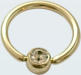 Gold Titanium PVD gem ball closure rings