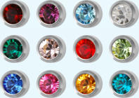 studex ear studs assorted birth stones