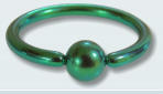 Titanium green ball closure ring