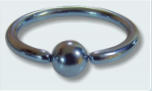 Titanium ice blue ball closure ring