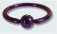Titanium dark purple ball closure ring