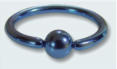 Titanium mid blue ball closure ring