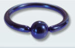 Titanium dark blue ball closure ring