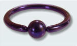 Titanium dark purple ball closure ring